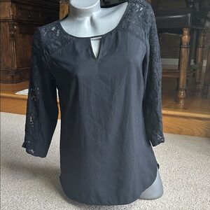 Express black silky blouse